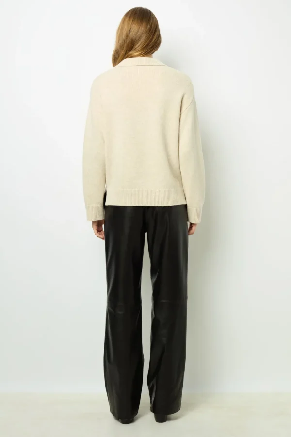 Fashion Plain wool polo shirt - JANA Knitwear