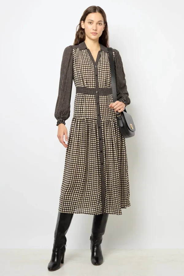 Clearance Polka Dot Long Shirt Dress - SUNITA Dresses