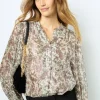 Outlet Print blouse with lurex - BASYLL Shirts & Blouses