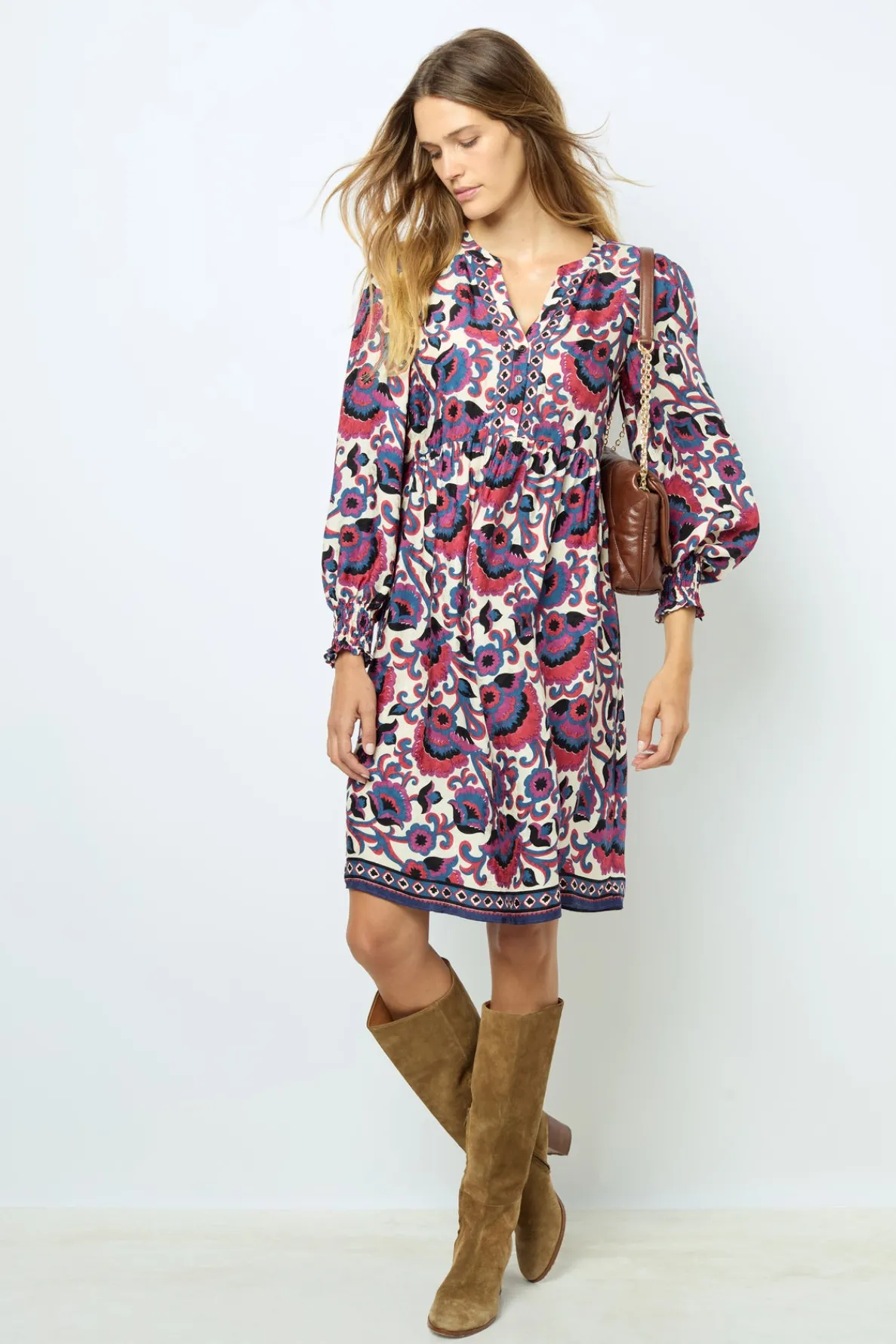 print_mini_dress__samia_1.webp Clearance Print mini dress - SAMIA Dresses
