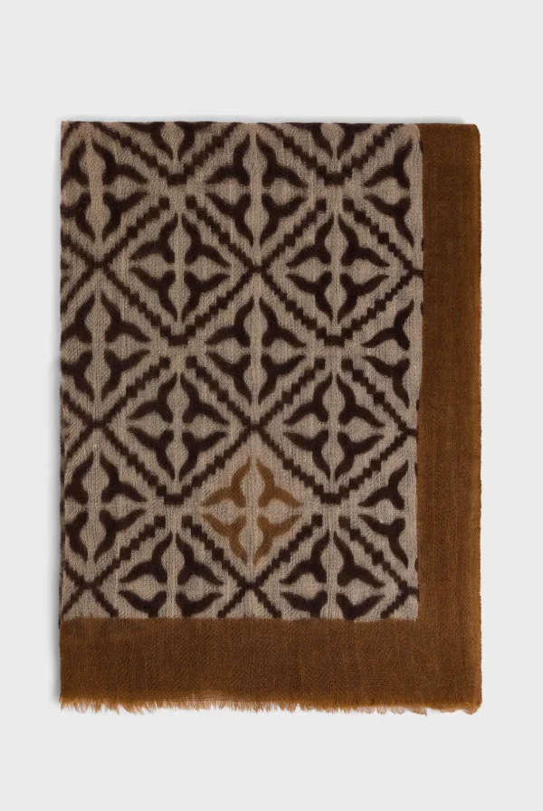 Online Printed wool and cashmere scarf - DYLANE Scarves