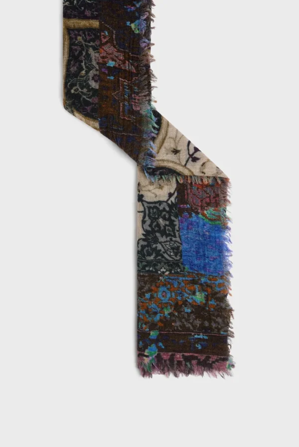 Clearance Printed wool and modal scarf - DORIANE Scarves