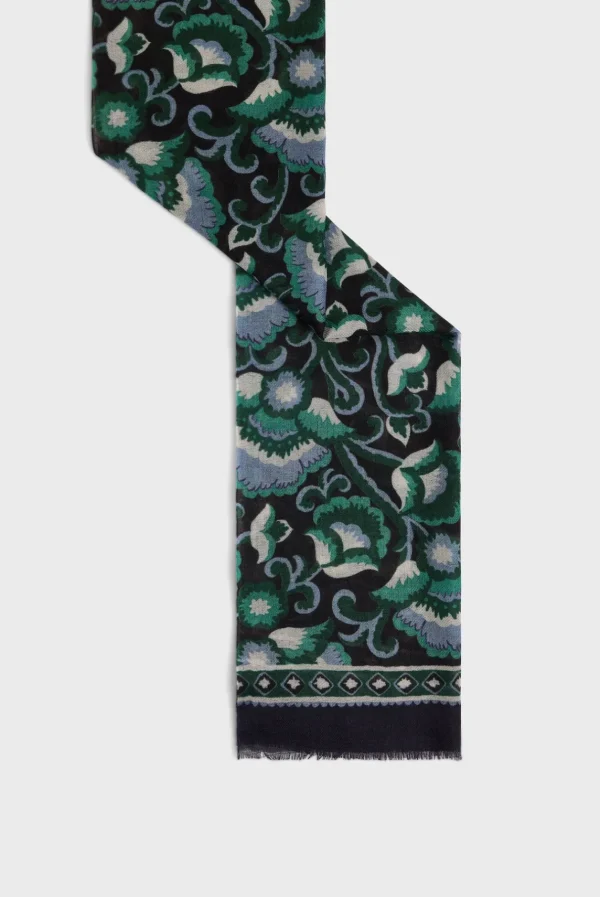 Outlet Printed wool scarf - DOUHA Scarves