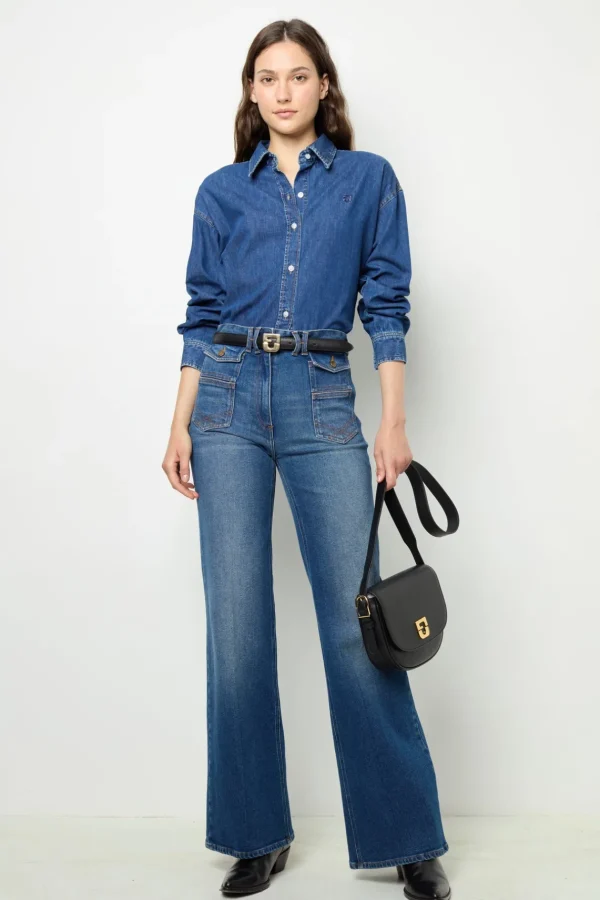 Best Sale Raw denim shirt - BABETT Shirts & Blouses