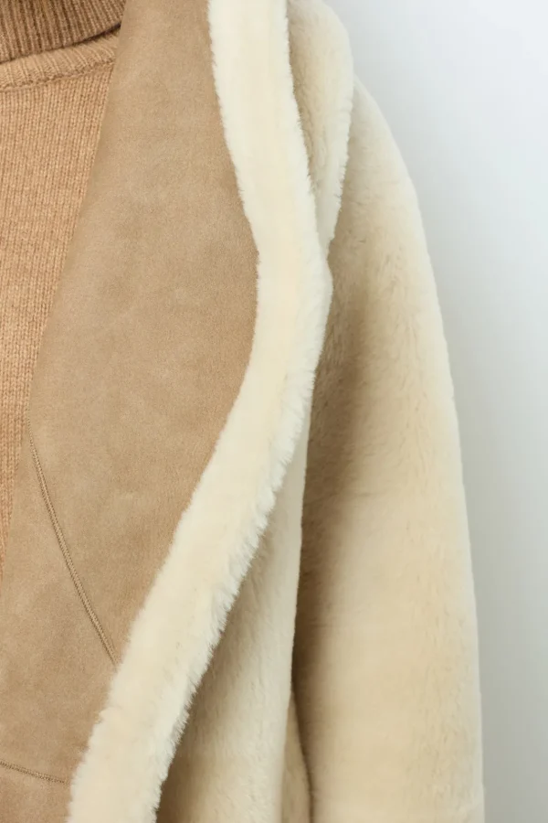 Discount Reversible shearling coat with shawl collar - LEOCADIE Leather & Pelts