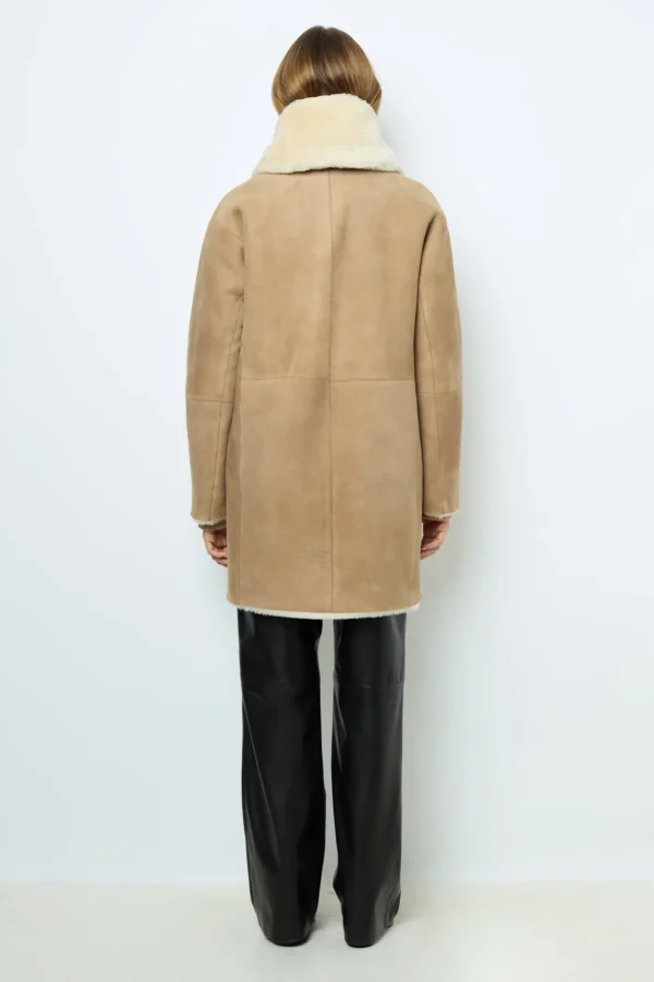 Discount Reversible shearling coat with shawl collar - LEOCADIE Leather & Pelts
