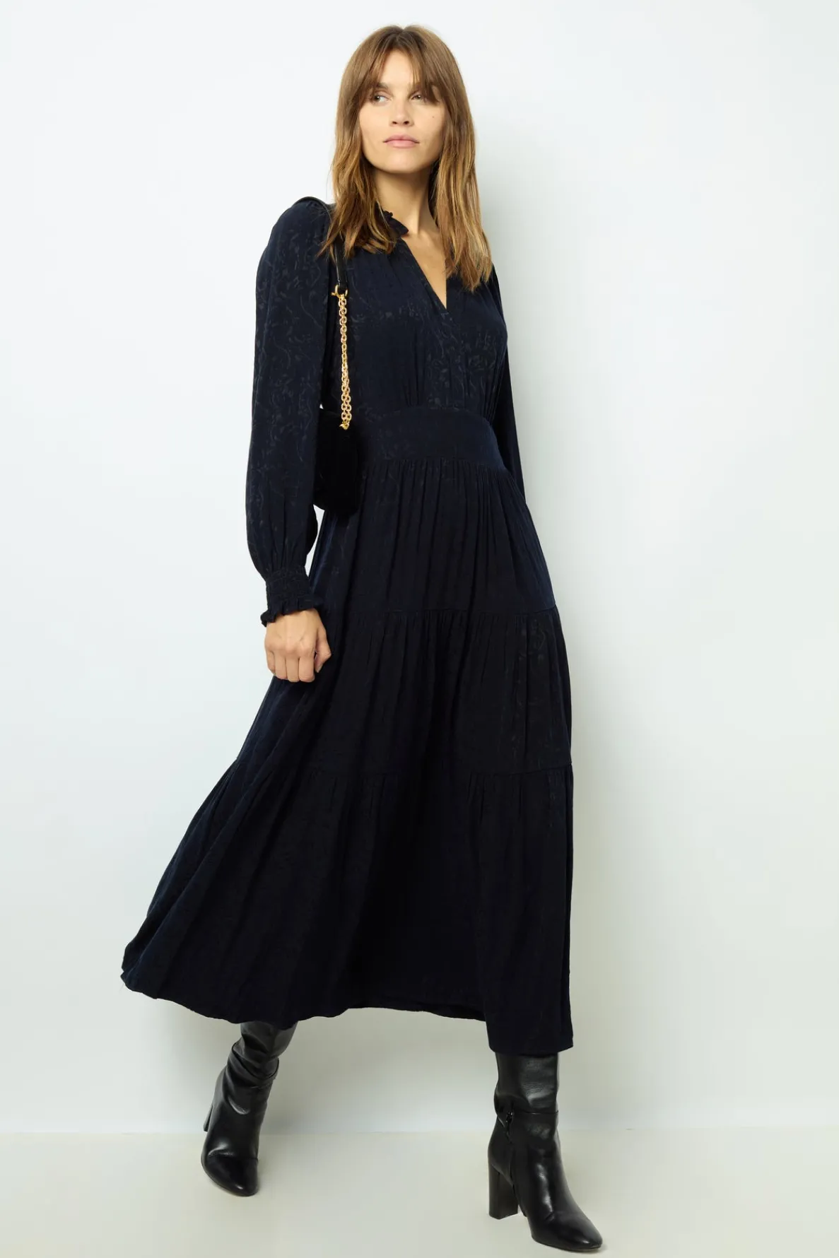 ruffled_jacquard_maxi_dre_0.webp Best Ruffled jacquard maxi dress - SANDRINE Dresses