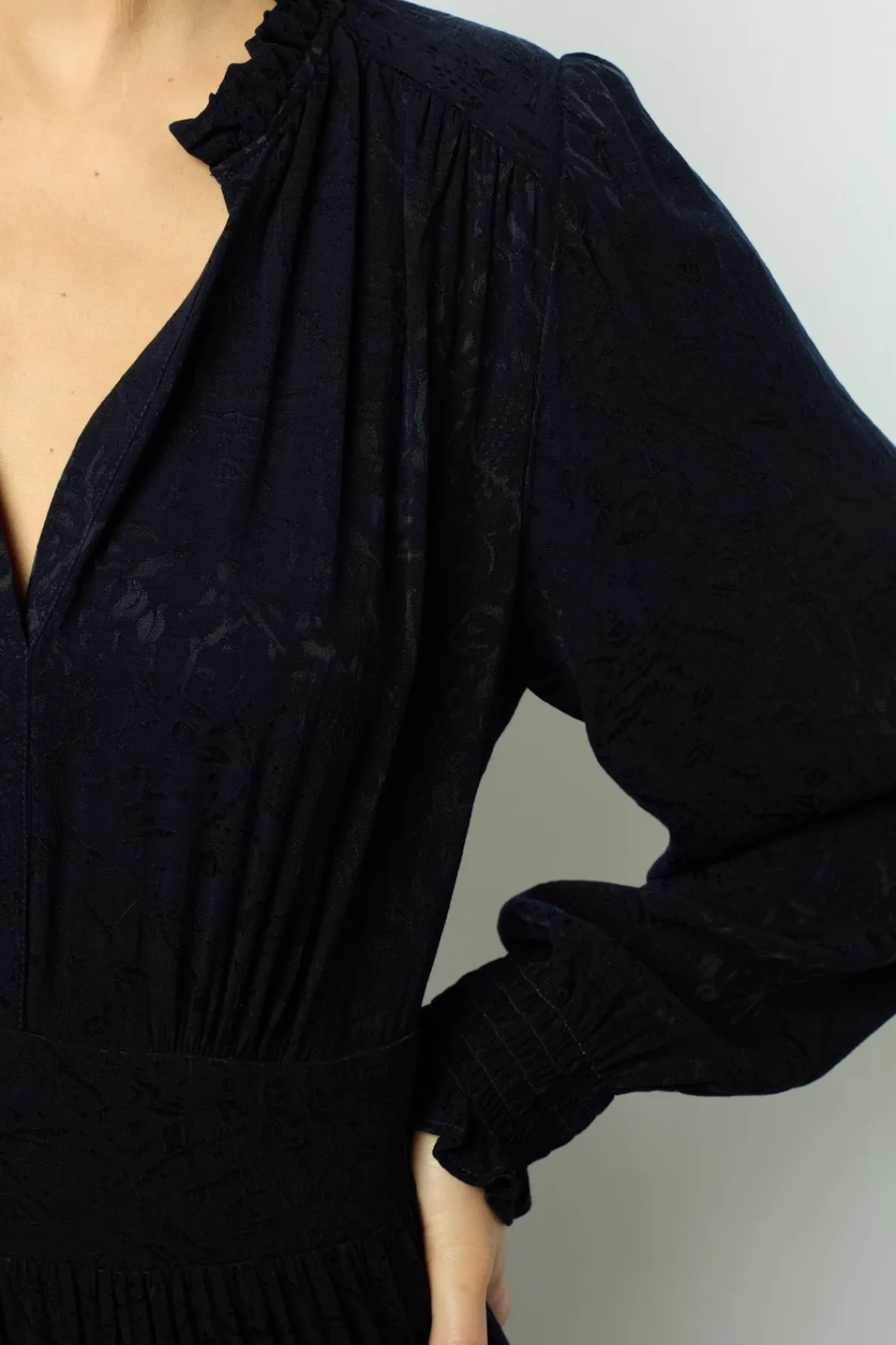 ruffled_jacquard_maxi_dre_2.webp Best Ruffled jacquard maxi dress - SANDRINE Dresses