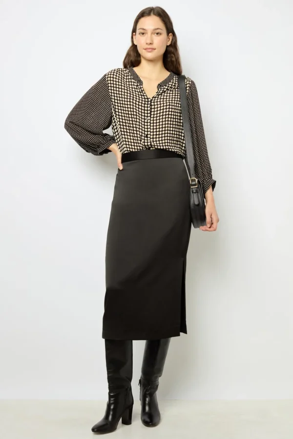 Best Satin midi skirt - CORALINE Skirts