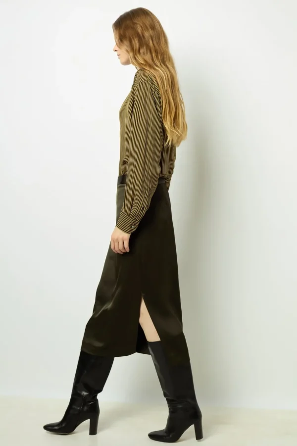 Sale Satin midi skirt - CORALINE Skirts