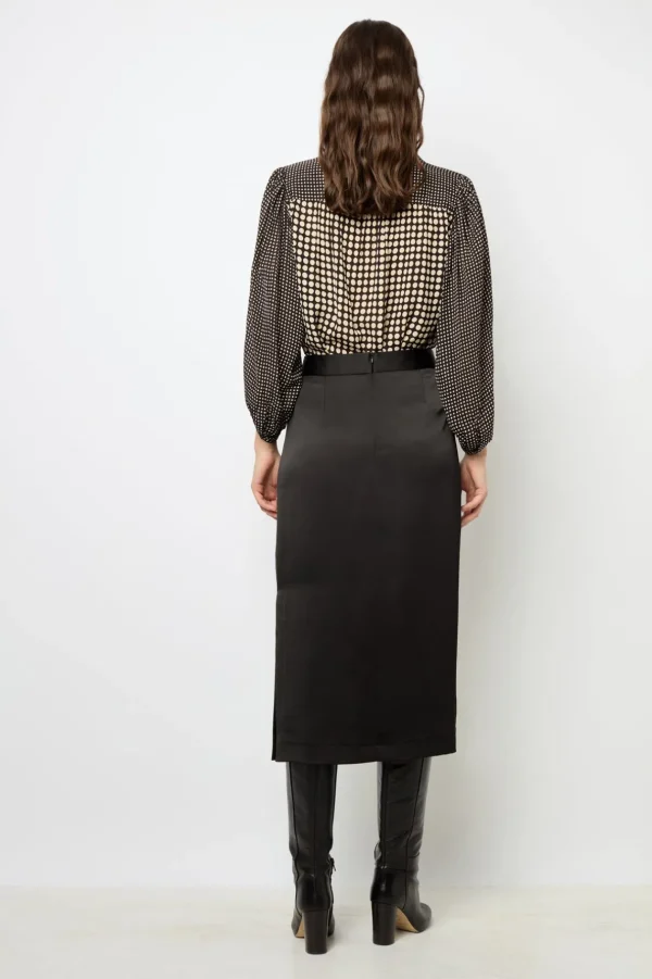 Best Satin midi skirt - CORALINE Skirts