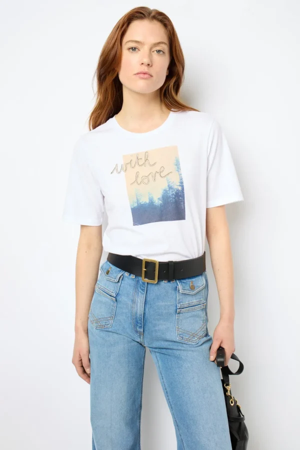 Shop Screen-printed T-shirt - AMBRE Tops & T-Shirts