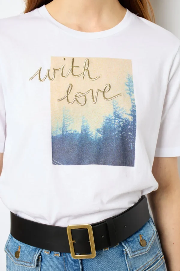 Shop Screen-printed T-shirt - AMBRE Tops & T-Shirts
