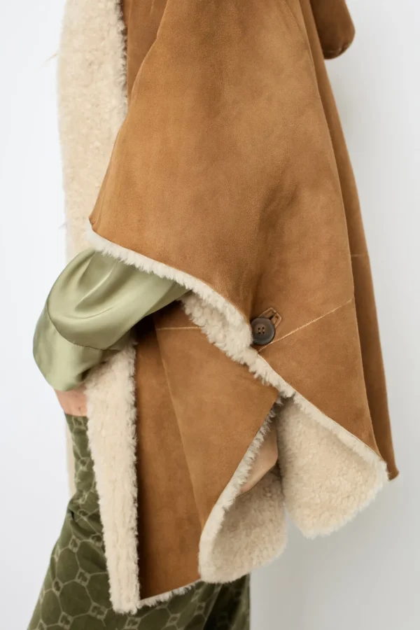 Flash Sale Shearling cape coat - LORIANE Leather & Pelts