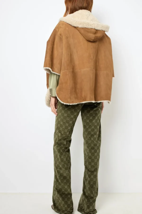 Flash Sale Shearling cape coat - LORIANE Leather & Pelts
