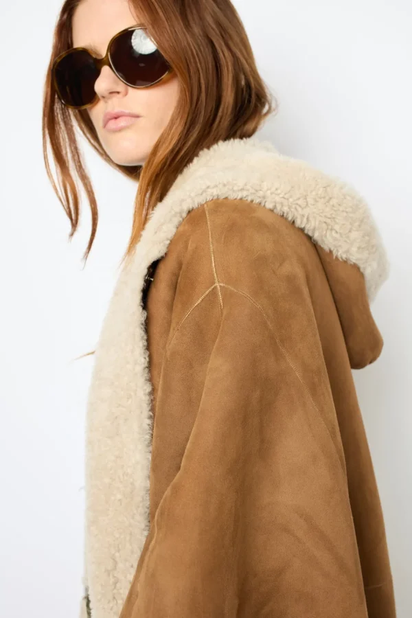 Flash Sale Shearling cape coat - LORIANE Leather & Pelts