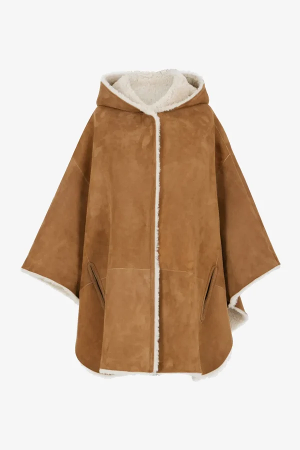 Flash Sale Shearling cape coat - LORIANE Leather & Pelts