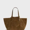 Sale Shopping bag in suede leather metallic inside - SIMPLE BAG Handbag