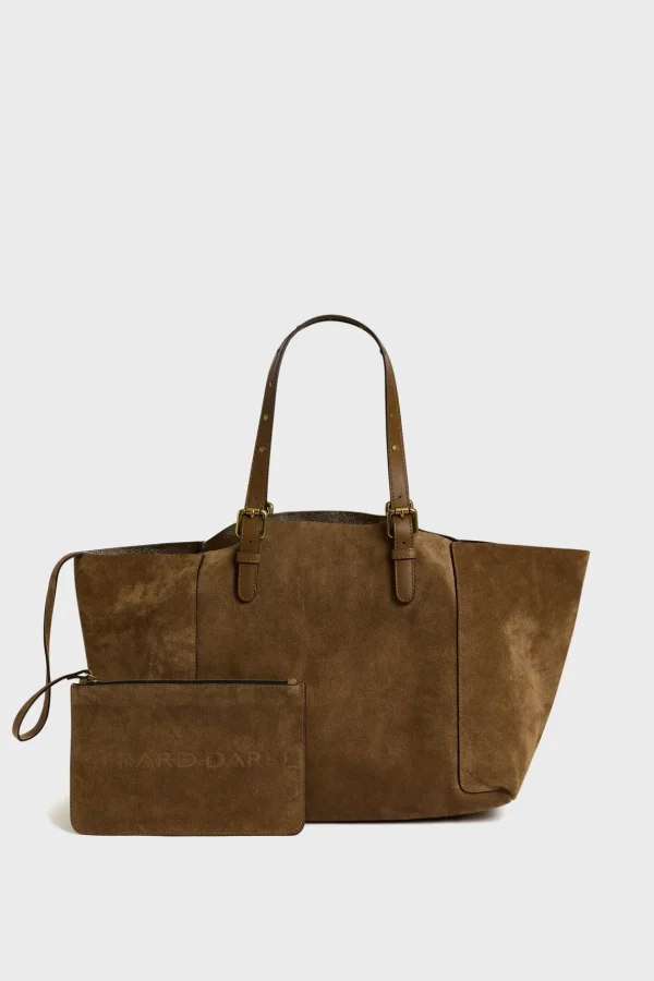 Sale Shopping bag in suede leather metallic inside - SIMPLE BAG Handbag
