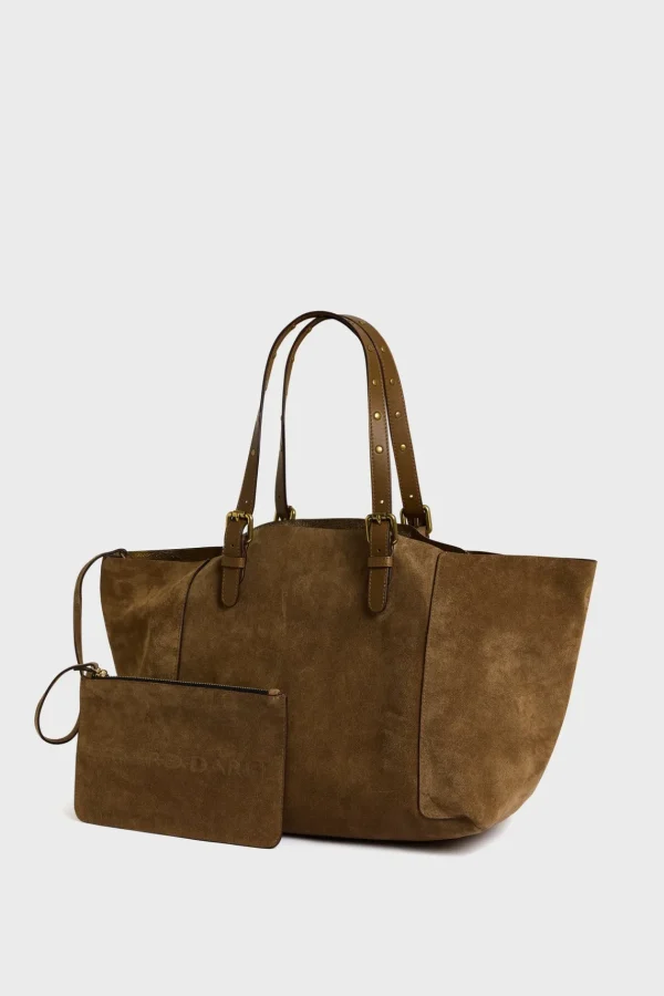 Sale Shopping bag in suede leather metallic inside - SIMPLE BAG Handbag