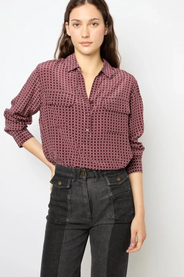 Discount Silk printed blouse - BERNADETTE Shirts & Blouses