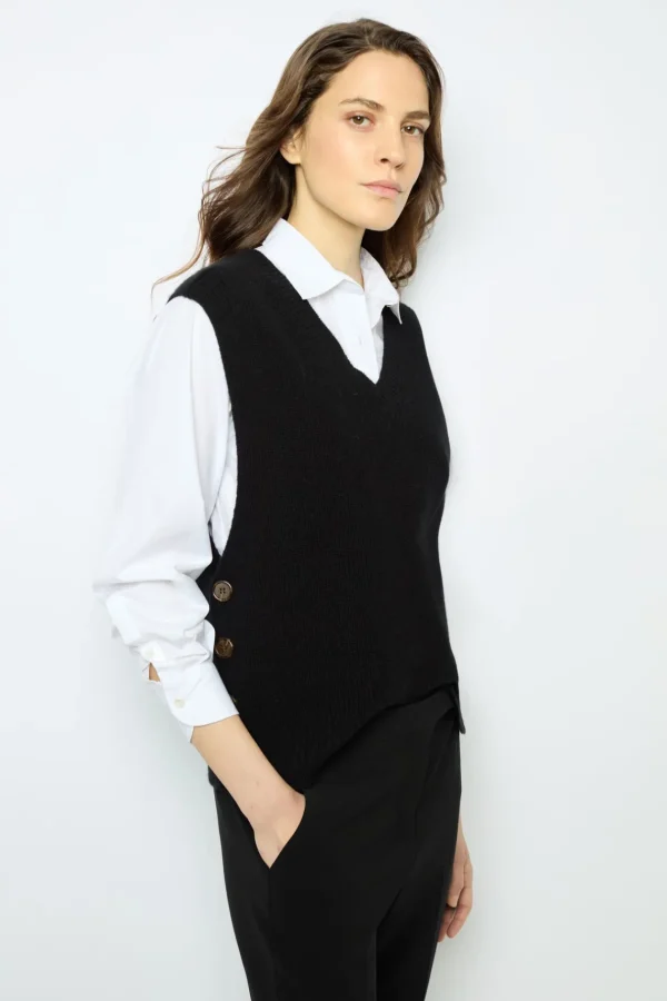 Cheap Sleeveless ribbed sweater - JULIETTA Knitwear