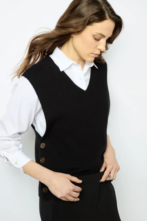 Cheap Sleeveless ribbed sweater - JULIETTA Knitwear