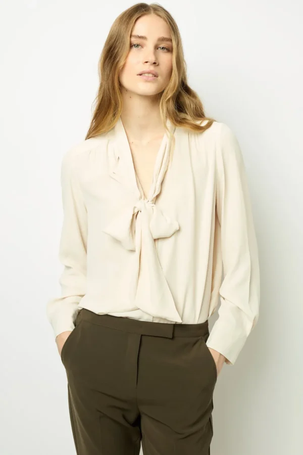 Flash Sale Soft shirt with lavaliere collar - BELPHINE Shirts & Blouses | Suits & Outfits
