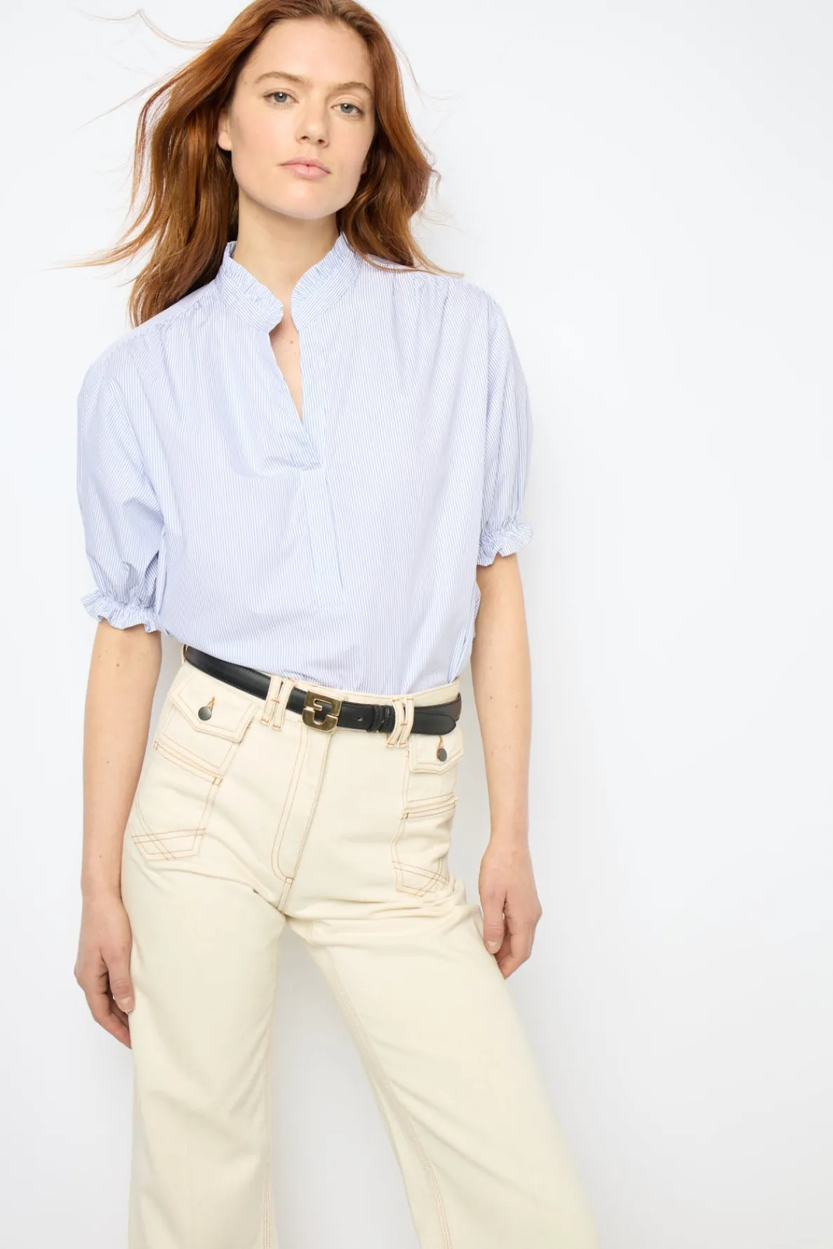 striped_popelin_blouse__b_0.webp Best Striped popelin blouse - BAO Shirts & Blouses
