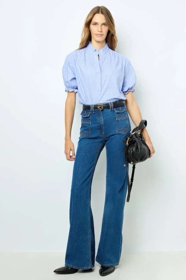 Online Striped popelin blouse - BERTINIA Shirts & Blouses