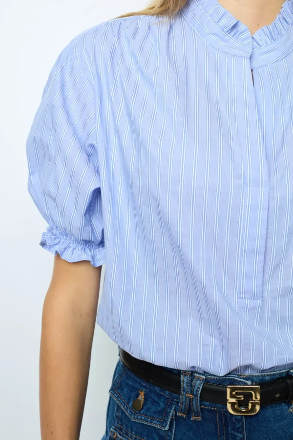 Online Striped popelin blouse - BERTINIA Shirts & Blouses