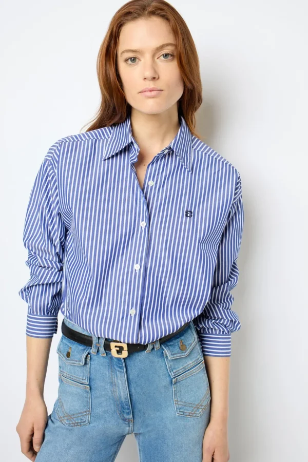 Sale Striped poplin shirt - ARMENY Shirts & Blouses