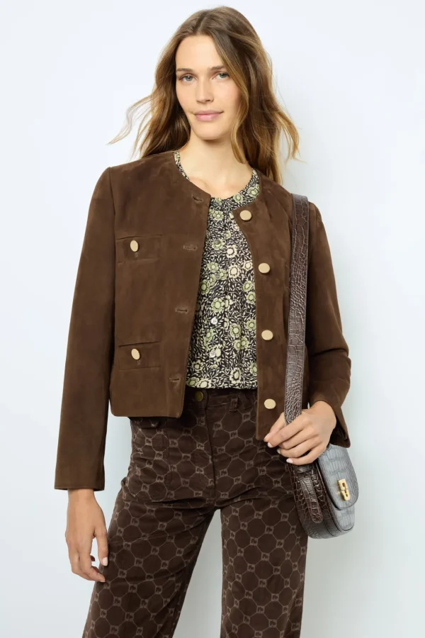 New Suede collarless jacket - BELINA Leather & Pelts