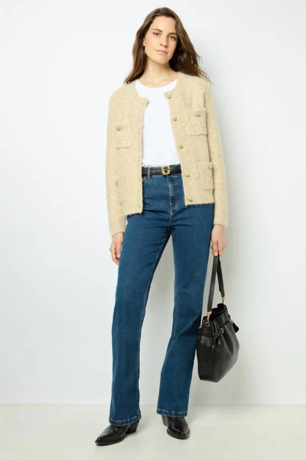 New Thick cardigan with sequins - JANELLY Knitwear