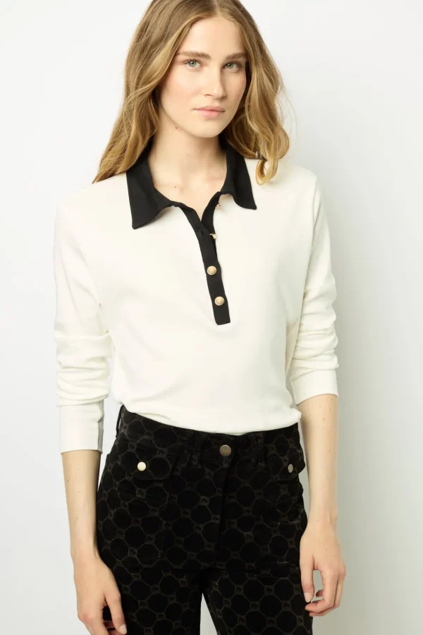 Store Two-tone cotton polo shirt - ALFREDINE Tops & T-Shirts