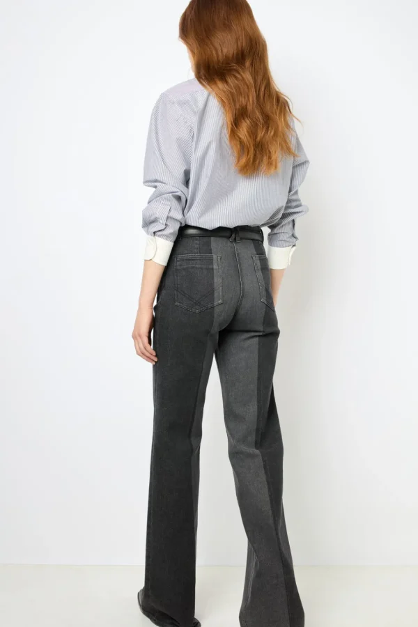 Cheap Two-tone flared jeans - ANNA Trousers