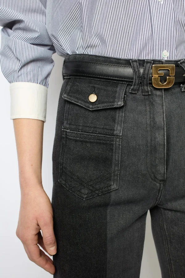 Cheap Two-tone flared jeans - ANNA Trousers
