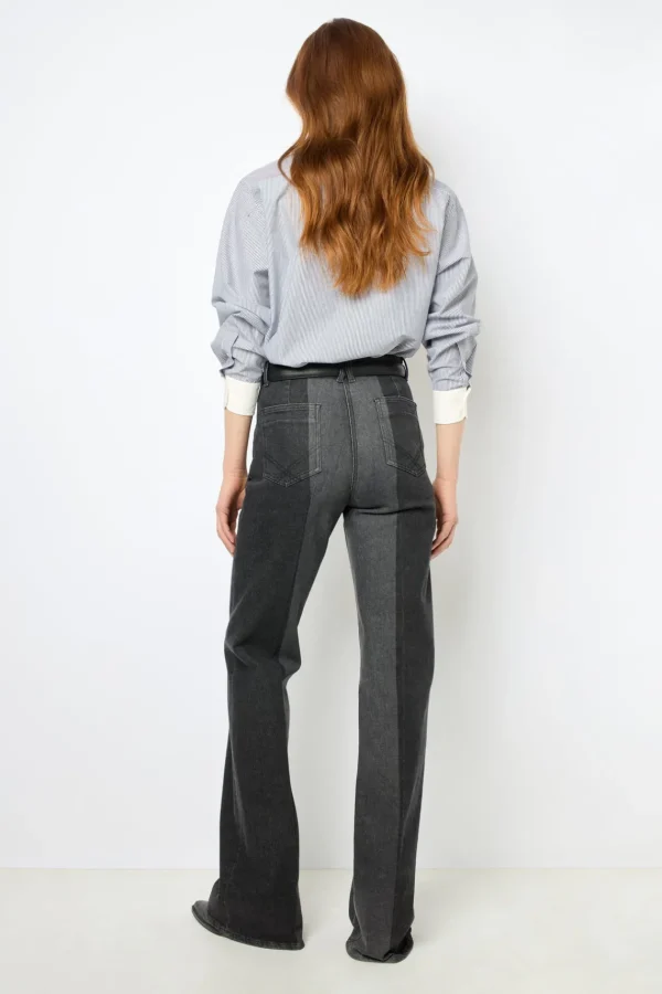 Cheap Two-tone flared jeans - ANNA Trousers