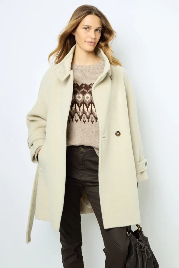Best Sale Waisted mid-length coat - LOUISE Coats