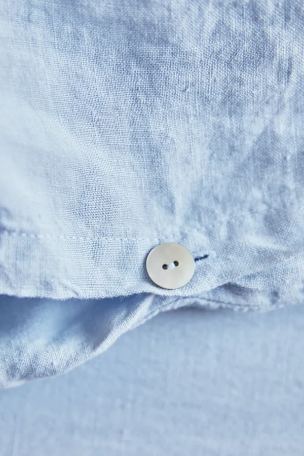 Online Washed linen duvet cover - sky blue Duvet Covers