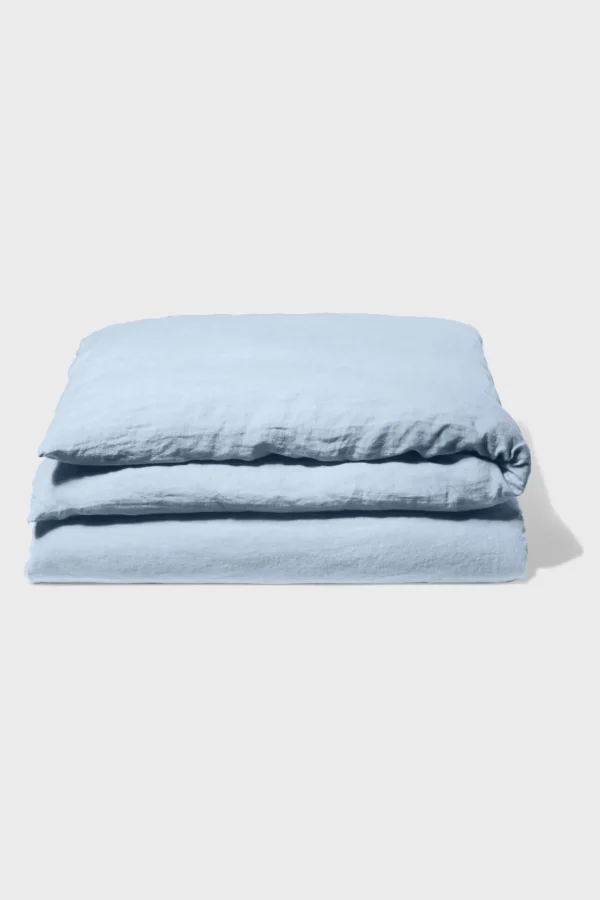 Online Washed linen duvet cover - sky blue Duvet Covers