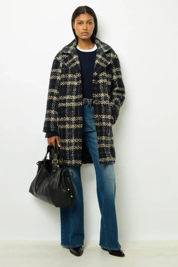Outlet Wide check coat - LEONETTE Coats