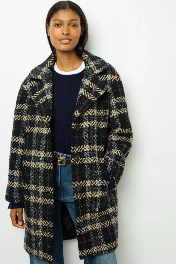 Outlet Wide check coat - LEONETTE Coats