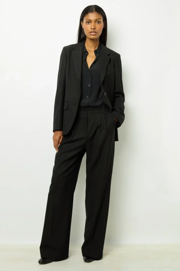 New Wide-leg pants with fine stripes - NIEVES Trousers | Suits & Outfits
