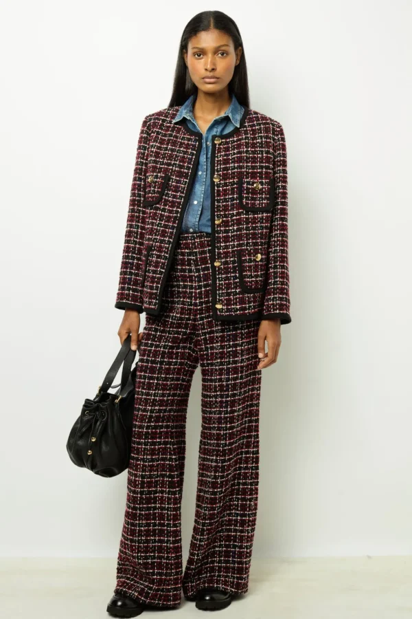 Shop Wide-leg tweed pants -NARIME Trousers | Suits & Outfits