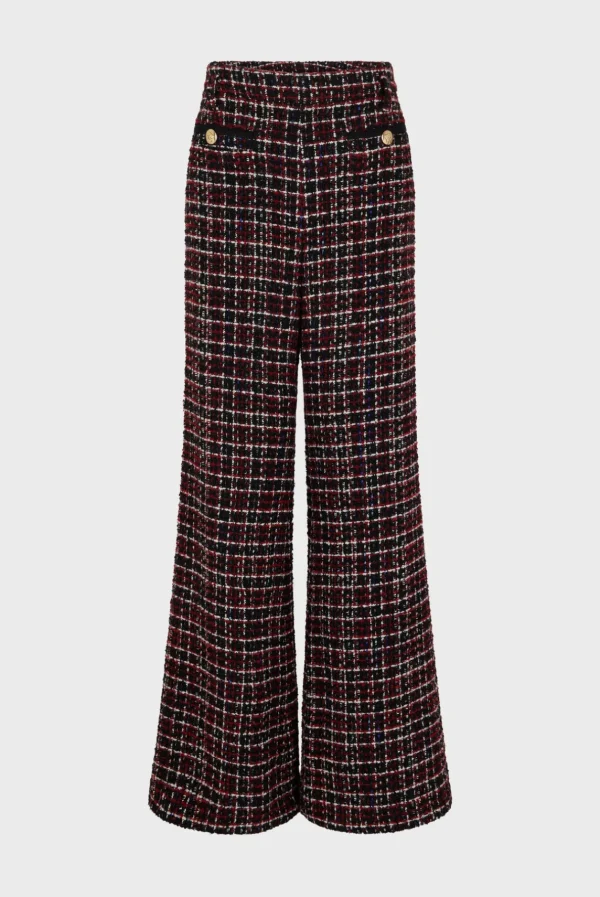 Shop Wide-leg tweed pants -NARIME Trousers | Suits & Outfits