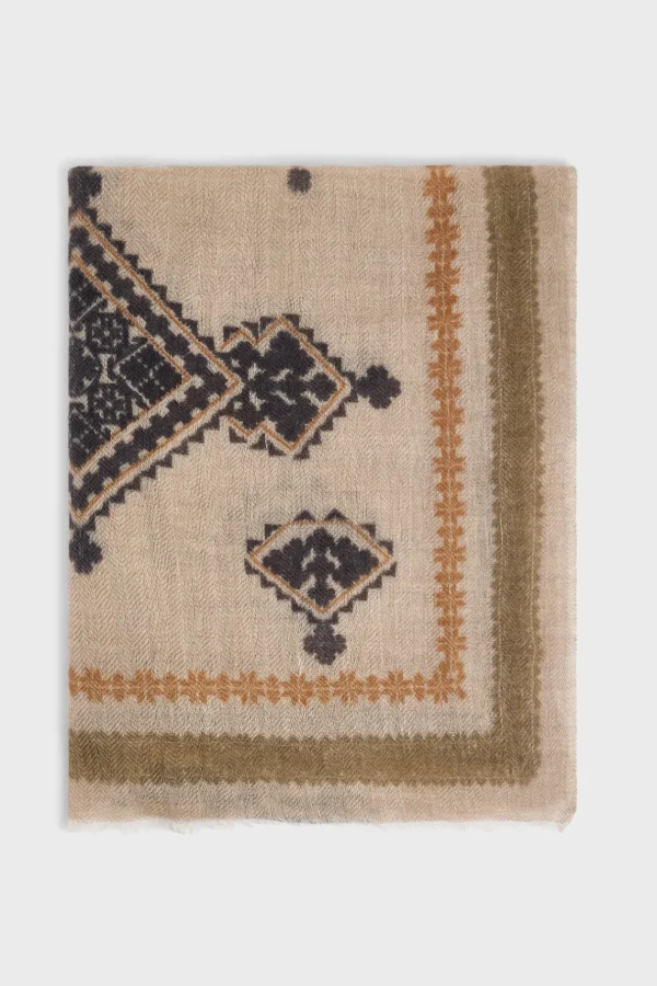 Shop Wool and cashmere lozenge scarf - DOMINIQUE Scarves