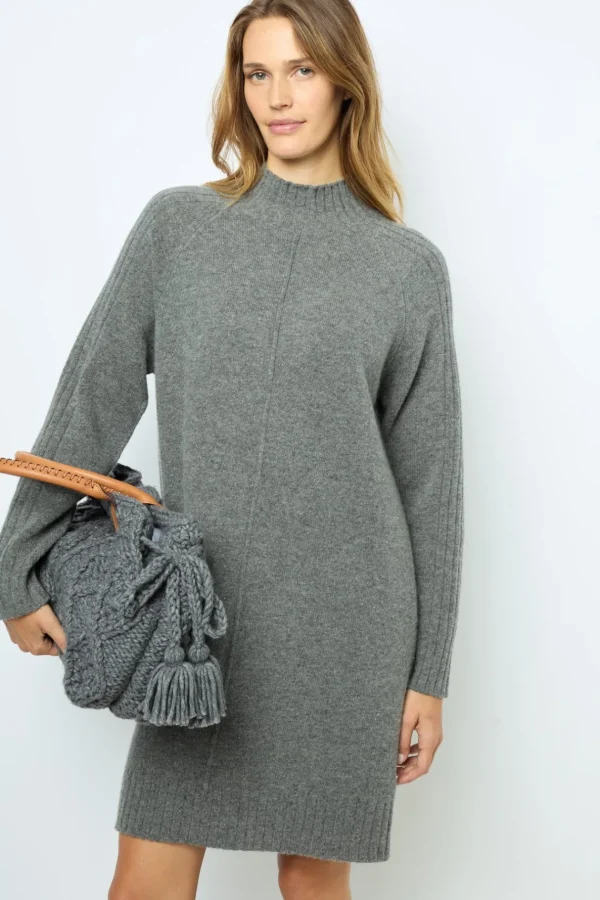 Shop Wool and cashmere stand up collar dress - SOLIA Dresses