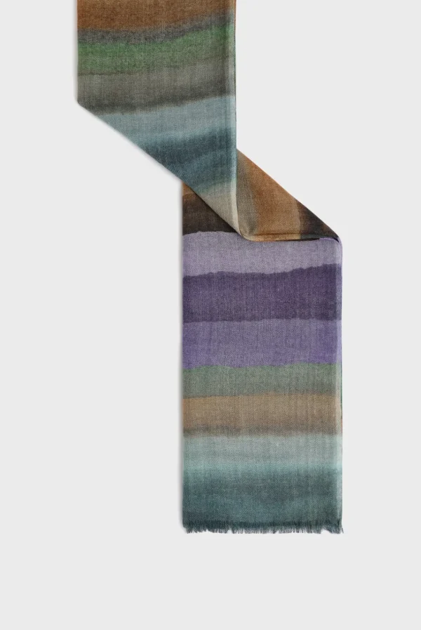 Fashion Wool and silk striped scarf - DOA Scarves
