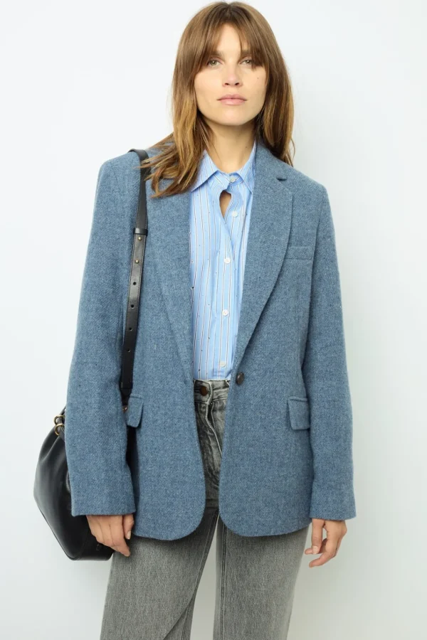 Shop Wool blend blazer - MARINE Jackets